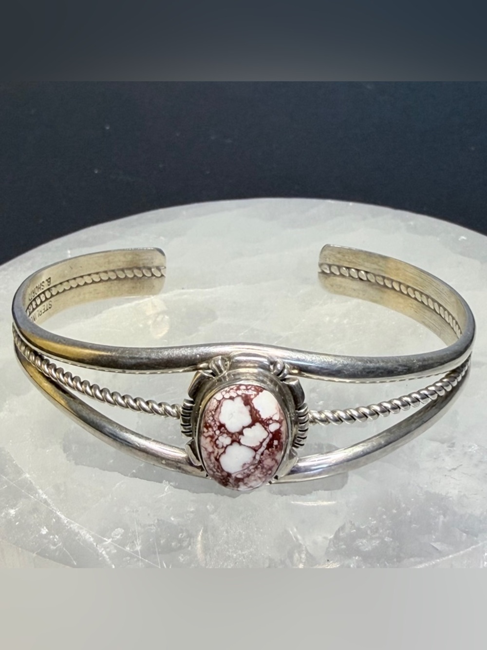 Authentic Navajo Benson
Shorty Sterling Silver & Wild
Horse Cuff Bracelet